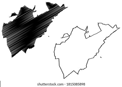 Boa Vista City (Federative Republic of Brazil, Roraima State) map vector illustration, scribble sketch City of Boa Vista map