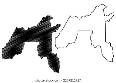 Boa Vista do Ramos municipality (Amazonas state, Municipalities of Brazil, Federative Republic of Brazil) map vector illustration, scribble sketch Boa Vista do Ramos map