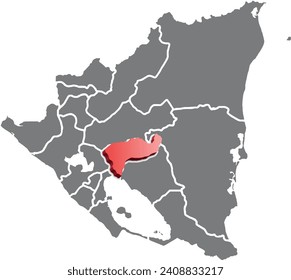 BOACO DEPARTMENT MAP PROVINCE OF NICARAGUA 3D ISOMETRIC MAP