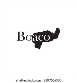 Boaco map and black lettering design on white background
