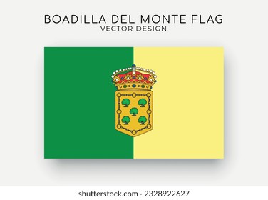 Boadilla del Monte flag. Detailed flag on white background. Vector illustration