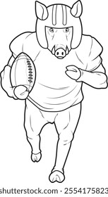 Boar American Football Sports Animal Vector Graphic Art Illustration