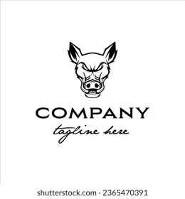 Boar angry face logo with masculine style design