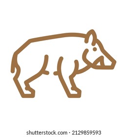 boar animal color icon vector. boar animal sign. isolated symbol illustration