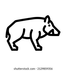 boar animal line icon vector. boar animal sign. isolated contour symbol black illustration