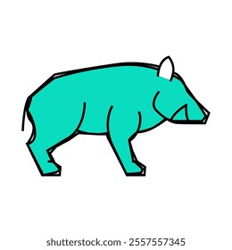 boar animal line icon vector. boar animal sign. isolated symbol illustration