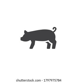 Boar, Tier-Vektorsymbol. volles Flachzeichen für mobiles Konzept und Webdesign. Schweinefleisch, Seitenansicht Symbol. Symbol, Logo-Abbildung. Vektorgrafik