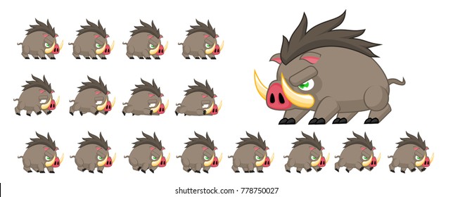 Boar Animated Game Character For Creating Video Games