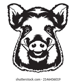 Boar cute cartoon face vector iilustration in hand drawn style, perfect for tshirt and mascot design