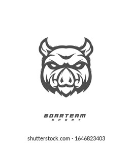 
Boar Esport gaming mascot logo template Vector. Modern Head Boar Logo Vector