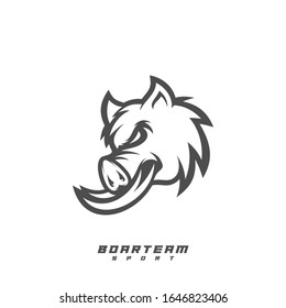
Boar Esport gaming mascot logo template Vector. Modern Head Boar Logo Vector