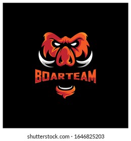 
Boar Esport gaming mascot logo template Vector. Modern Head Boar Logo Vector