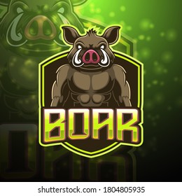 Boar esport mascot logo design