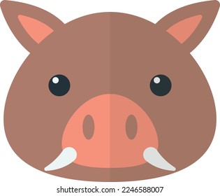 boar face illustration in minimal style isolated on background