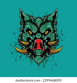 boar face sketchy artwork design  illustration