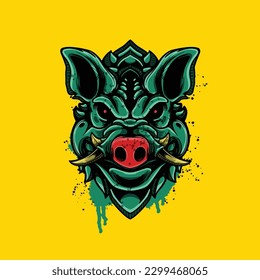 boar face sketchy artwork design  illustration