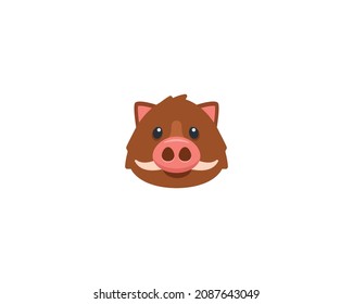 Boar-Gesicht, Vektorsymbol einzeln. Emoji-Illustration. Bärenvektoremoticon