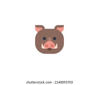 Boar face vector isolated icon. Boar emoji illustration.