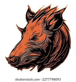 Boar Flat Icon Isolated On White Background