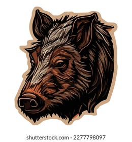 Boar Flat Icon Isolated On White Background