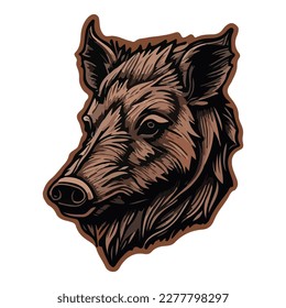 Boar Flat Icon Isolated On White Background