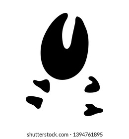 Boar Footprint. Black Silhouette Design. Vector Illustration.