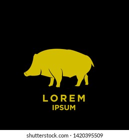 boar gold run logo icon design vector illustration