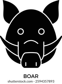 Boar head in black and white color style. Vector illustration.by kuncung,by iin indun,by kus wandoko