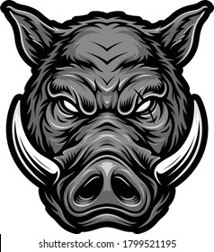 BOAR HEAD CUSTOM ILLUSTRATION VECTOR DESIGN