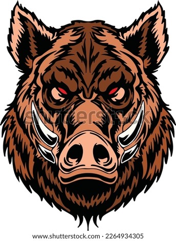 boar head illustration, can be used for logos, mascots, clothing, and more isolated in white background