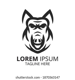 Plantilla vectorial de diseño del logotipo de la cabeza de la barra.