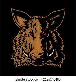boar head Logo Vector Template, Design element for logo, poster, card, banner, emblem, t shirt. Vector illustration