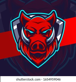 boar head mascot esport logo