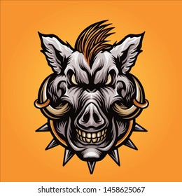 Boar Head Mascot Logo Design