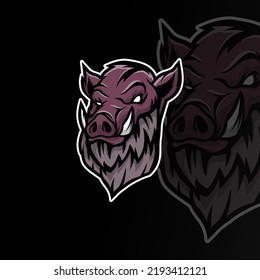 Boar head mascot logo template