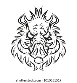 boar head sketch vector graphics color picture