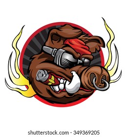 boar head for sport team mascot 