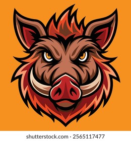 Boar Head Vector Design Illustration.