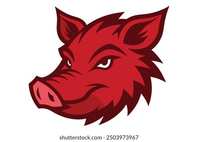 Boar Head Vector Illustration - Cartoon Clipart and Line Art Design