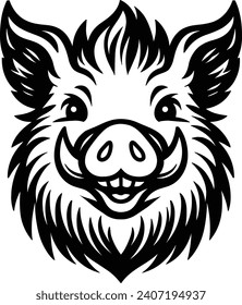 Boar Head - Wild Animals - Vector illustration ready for vinyl cutting.