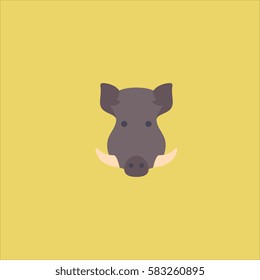 boar icon flat design