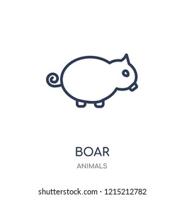 Boar icon. Boar linear symbol design from Animals collection. Simple outline element vector illustration on white background.