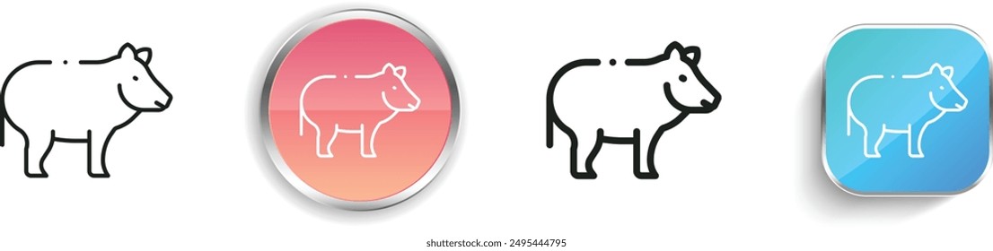 boar icon. Thin Linear, Regular and Button Style Design Isolated On White Background