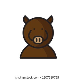boar icon vector. animal icon filled outline style
