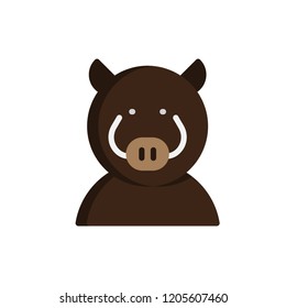 boar icon vector. animals flat icon