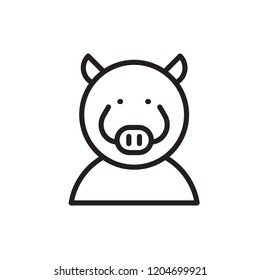 boar icon vector. animals icon vector line style