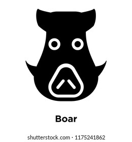 Boar icon vector isolated on white background, logo concept of Boar sign on transparent background, filled black symbol