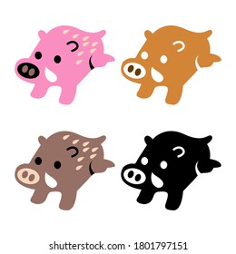 Boar icon vector isolated on white background.