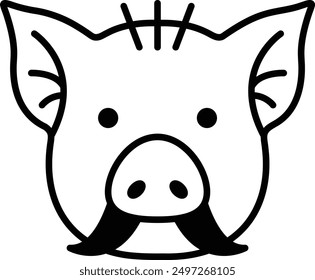 A boar in line icon style