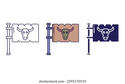 Boar line and solid illustration icon